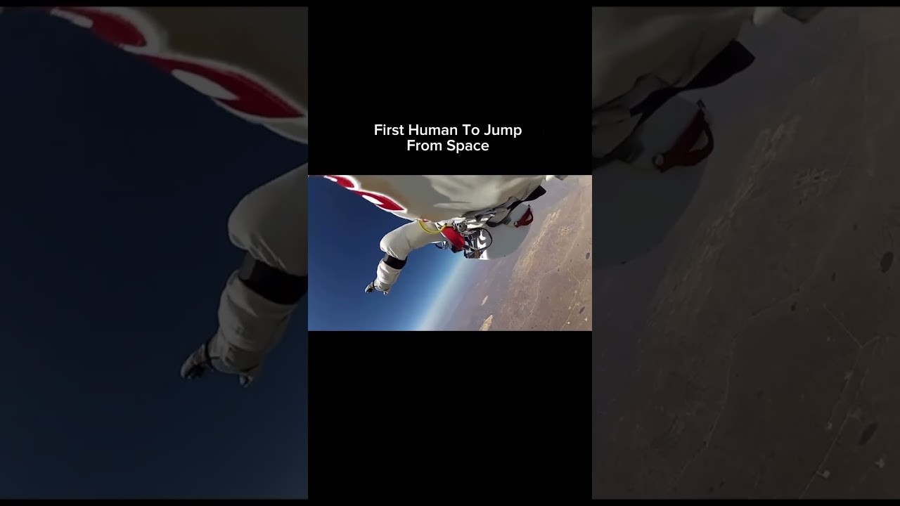 The first person to jump from the stratosphere with a parachute 🤯 #space #humanity #earth