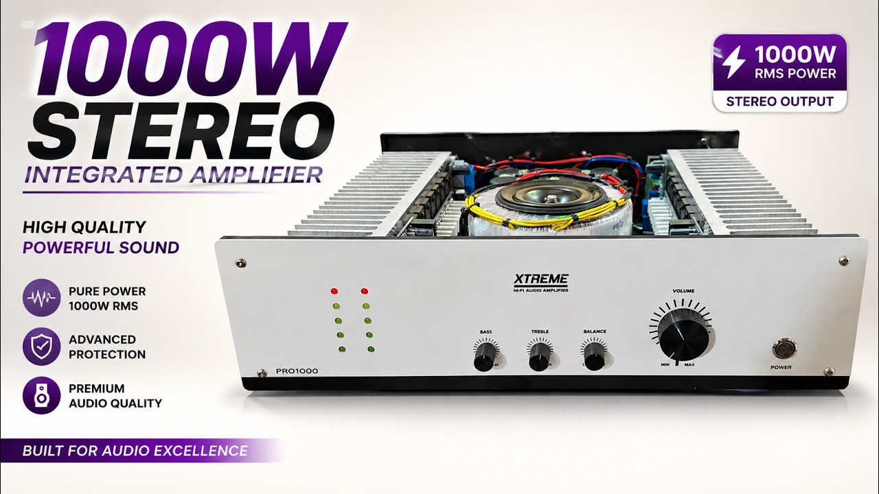 1000W Stereo Integrated Amplifier & DIY 3-Way Tower Speakers | Pure Hi-Fi Power || diyaudiomart