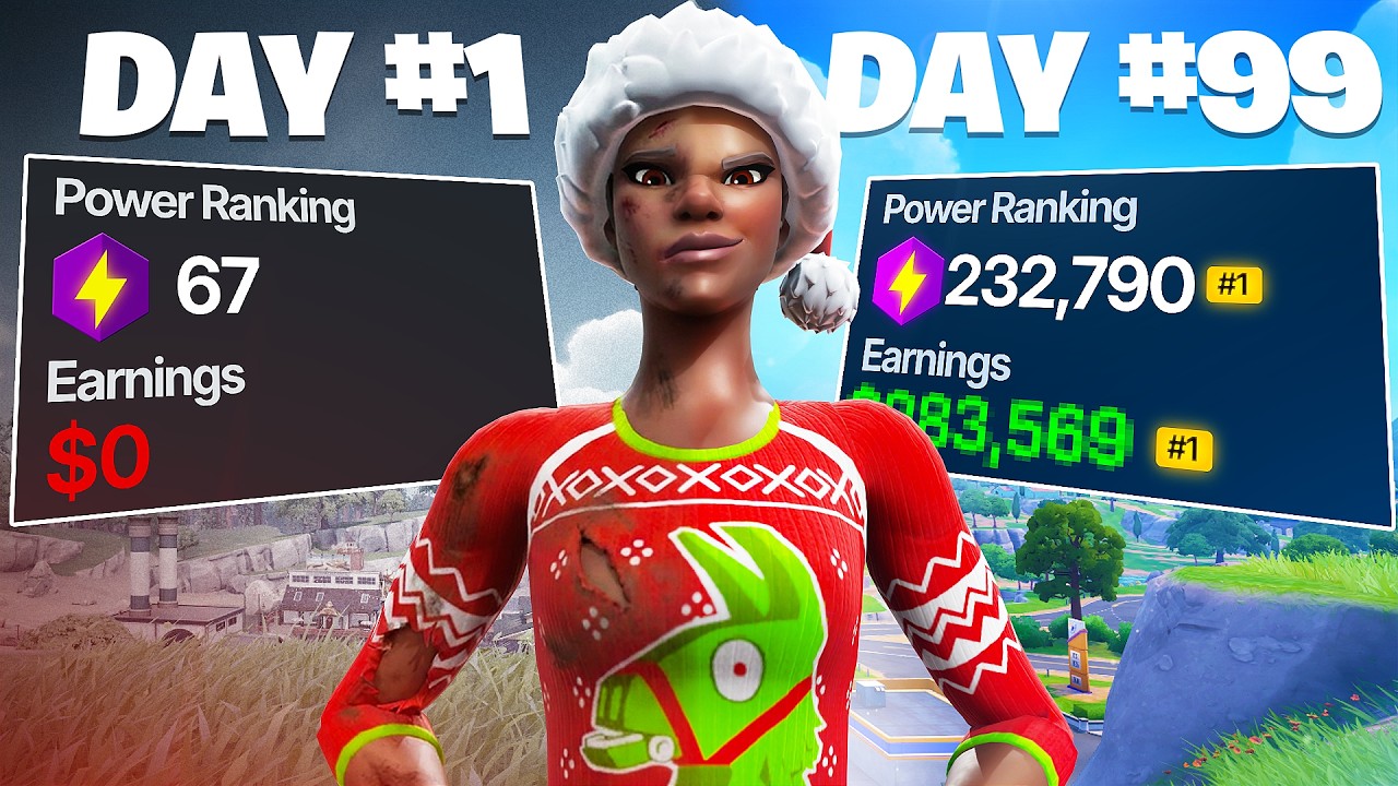 100 Day Competitive Fortnite Progression (Noob To Pro)