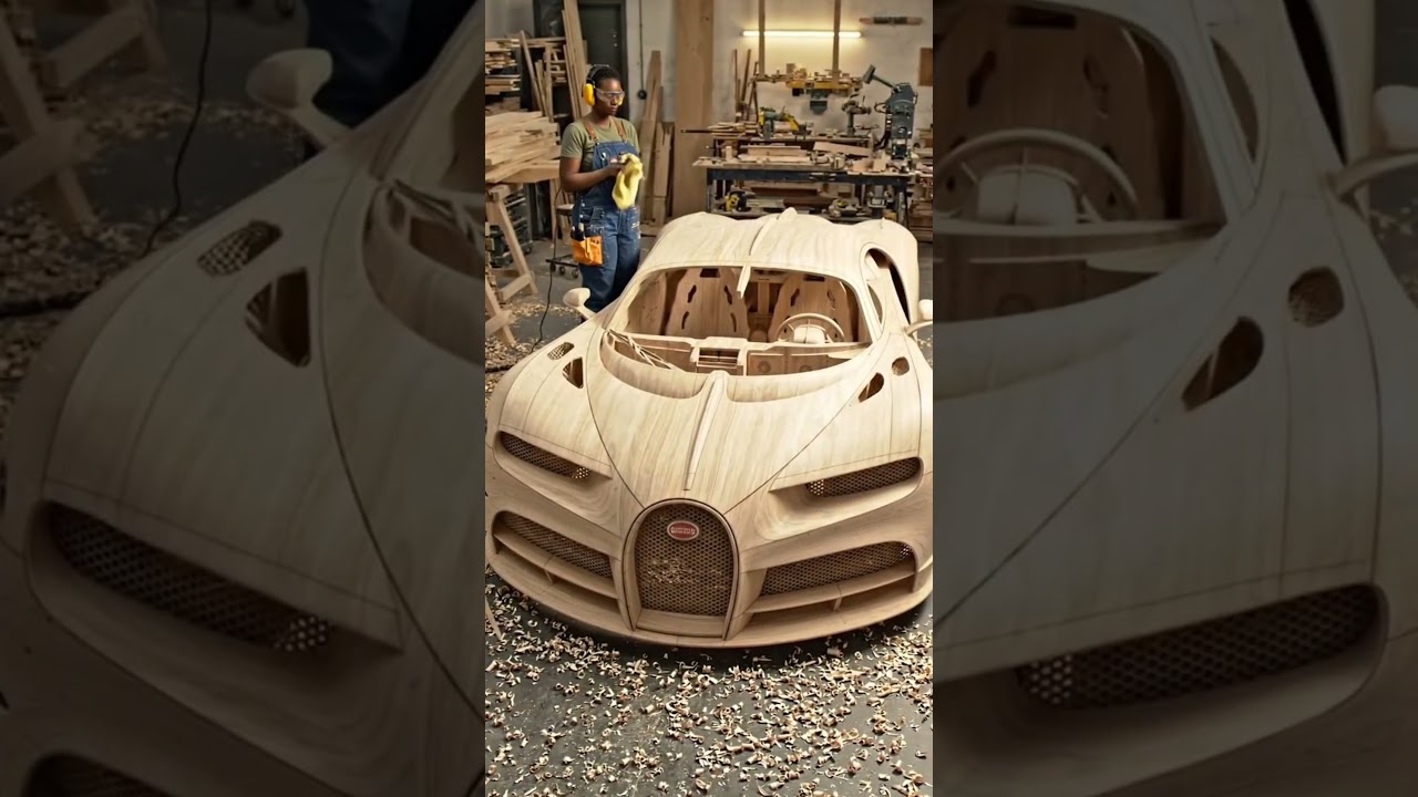 Crafting a Bugatti From Wood 🪵🔥 | Incredible Woodworking Masterpiece #woodscraft  #automobile