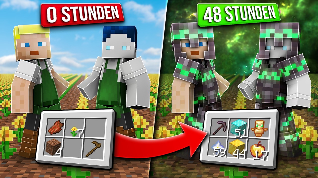 48 STUNDEN MINECRAFT NUR IN EINER BLUMEN WELT (WAS SCHAFFEN WIR?)