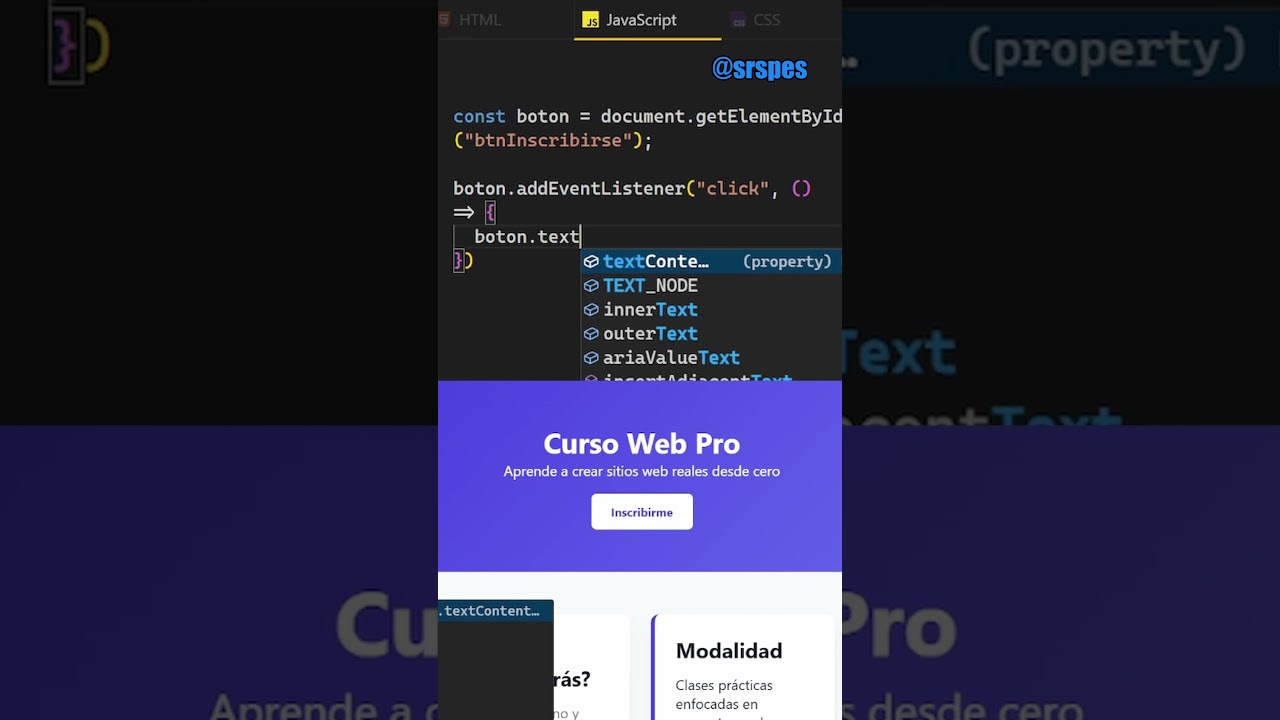 Esta es la funcion de JavaScript en una página web