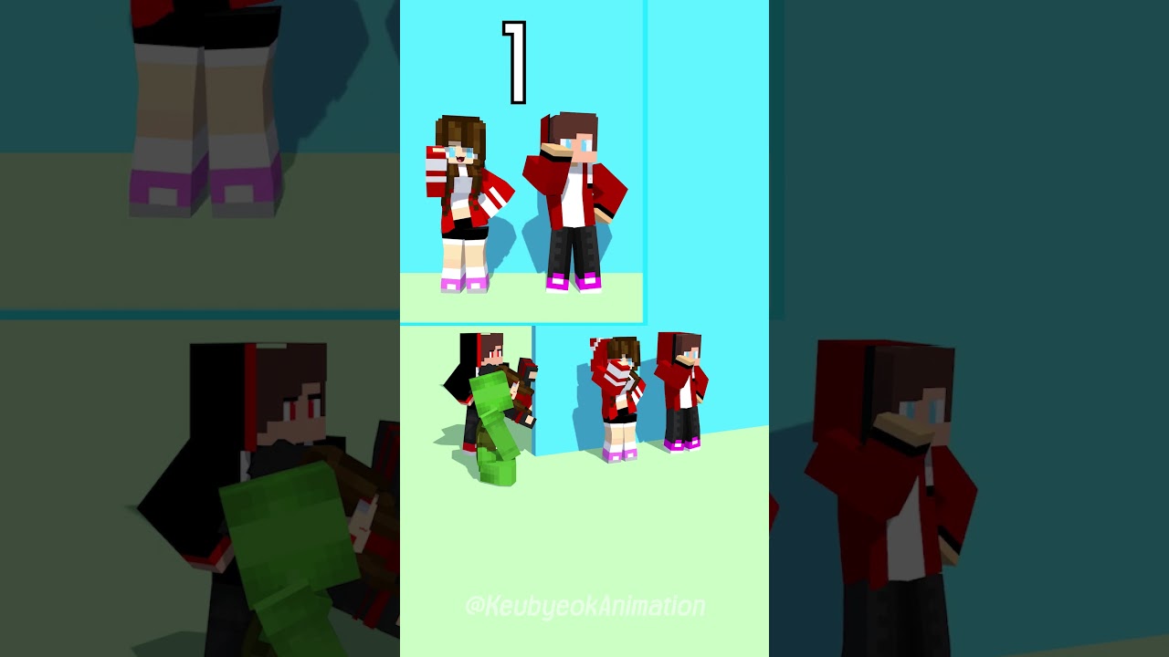 JJ&JJ sister mysterious dance, sightseeing Dark JJ&JJ sister(version3) - MAIZEN Minecraft Animation
