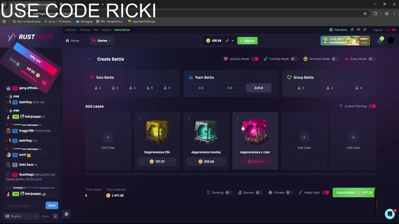 cheeky bandit and rustmagic and bla bla !lb !rustmagic