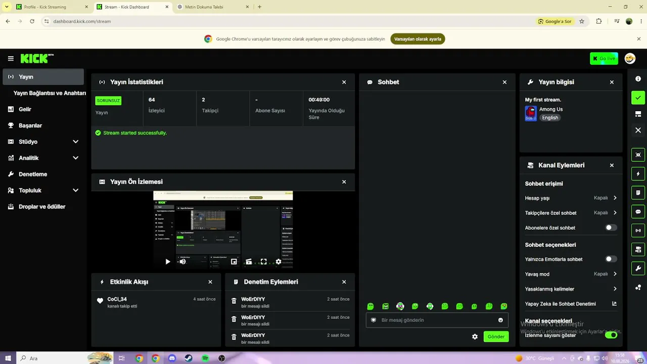 My first stream.