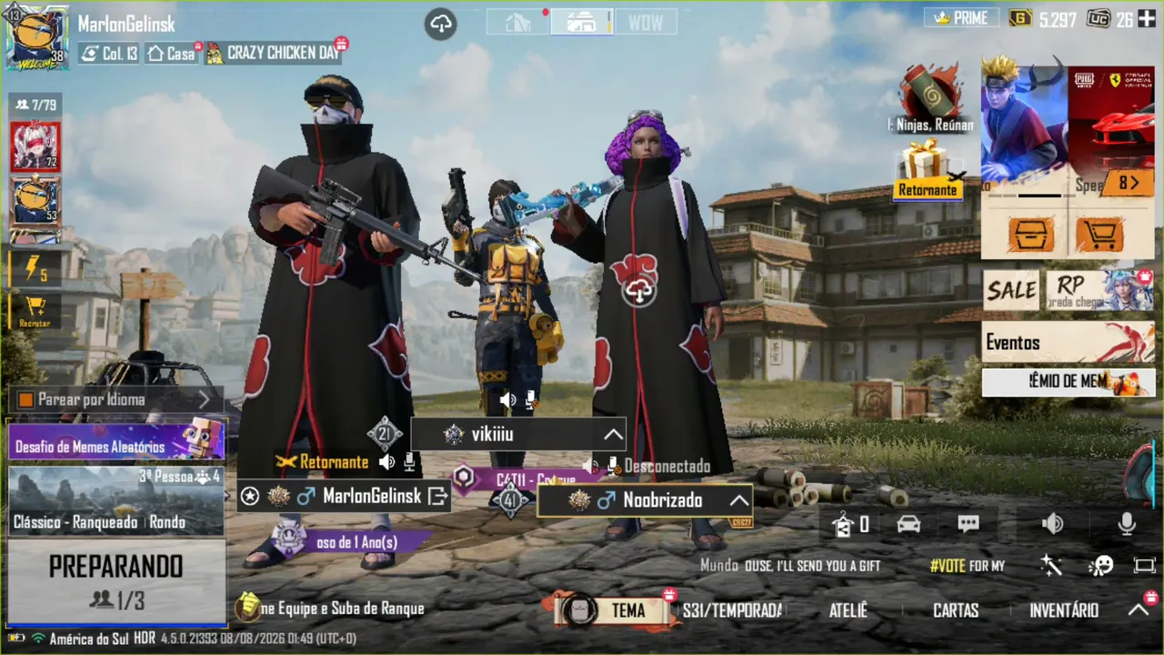 Transmissão ao vivo de MarlonGelinski  JOGOS ALEATÓRIOS/ PUBG / WAR THUNDER