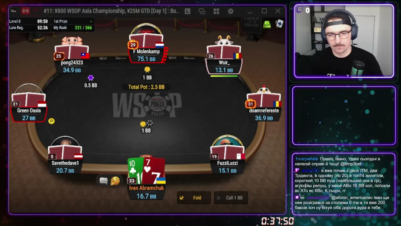 5000 MAIN EVENT  WSOP Online 55-1050