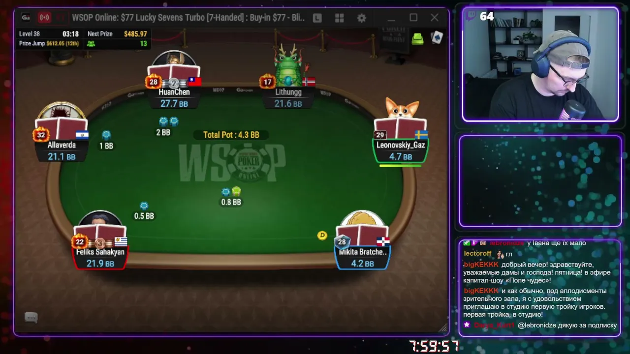 2500 Bounty NL Championship WSOP Online 55-1050