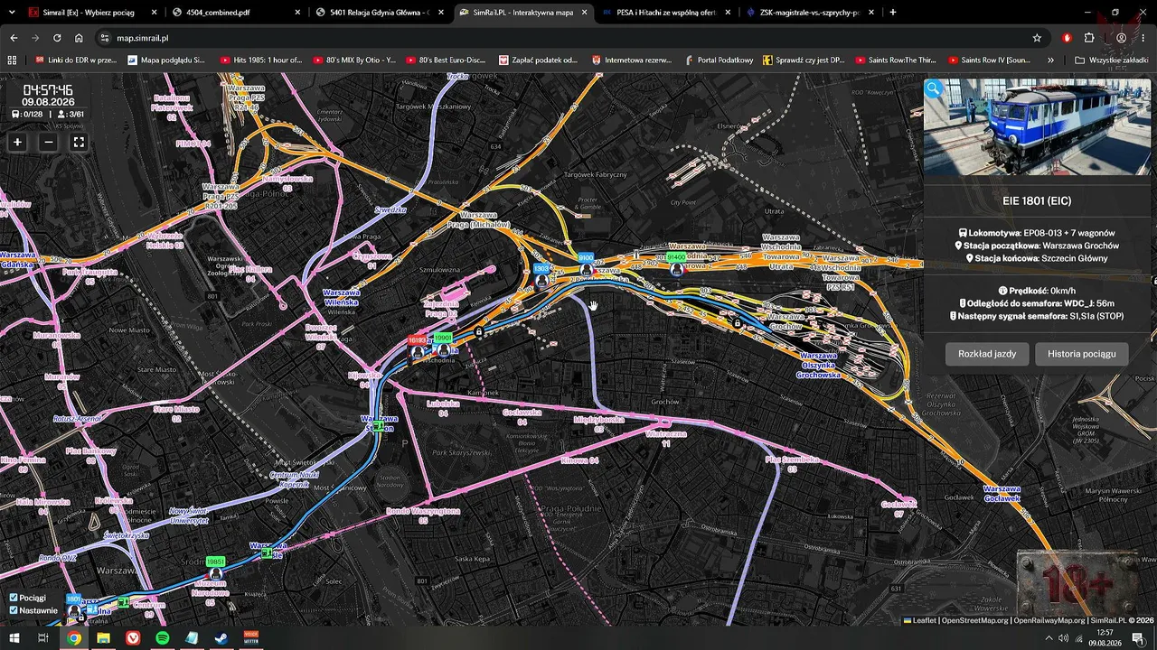 Epizod 5: 3xED250 (Alstom ED250) Katowice-Warszawa x3. Obecnie 2100/3000 km. Kończmy wyzwanie. 900 km dziś musi pyknąć. 5/5