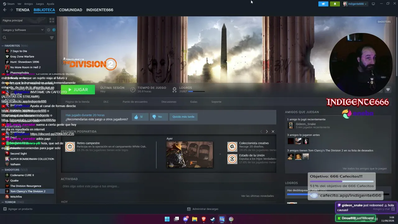 Noche de The Division 2 y tal vez más!!! 🍄 !cafecito !eneba
