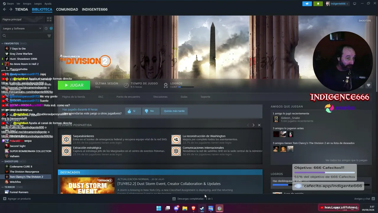 Noche táctica con Ready or Not y The Division 2!!! 🍄 !cafecito !eneba
