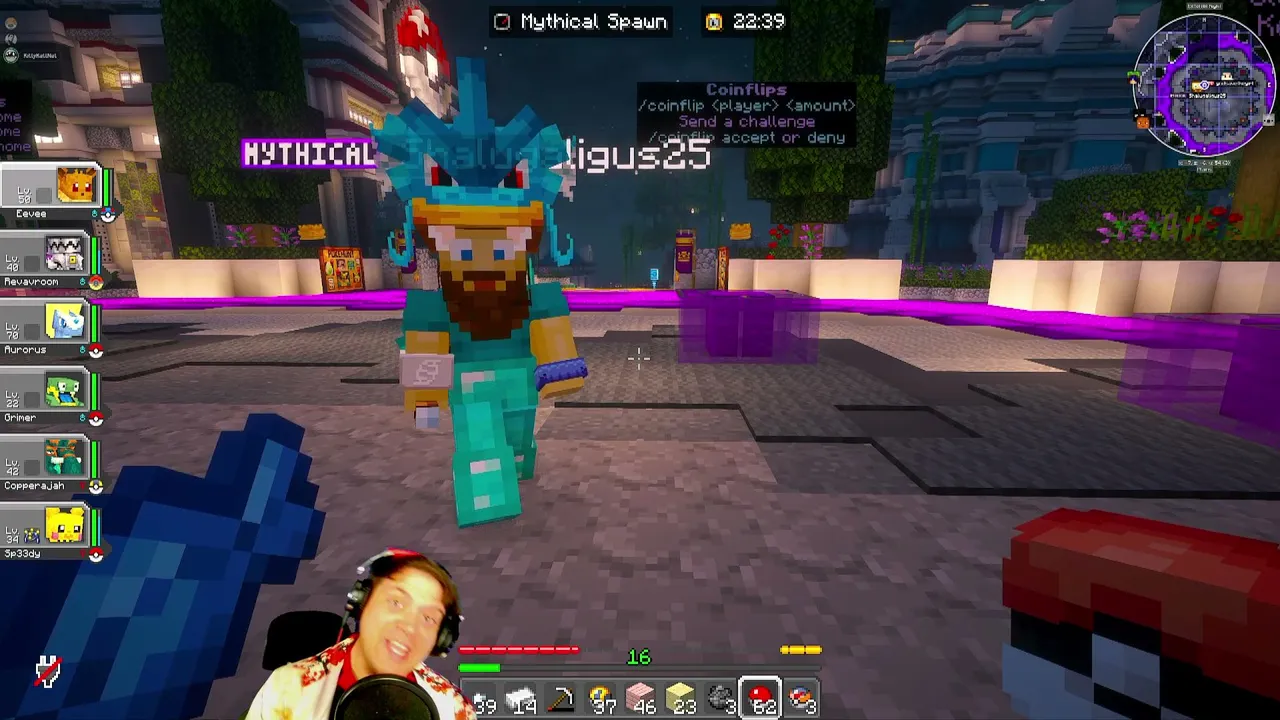 MINECRAFT COBBLEMON MYTHICAL PUBLIC SERVER!!!!!