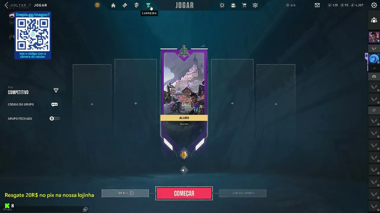 Jogando Valorant - Ranked em Busca do Platina - AO VIVO