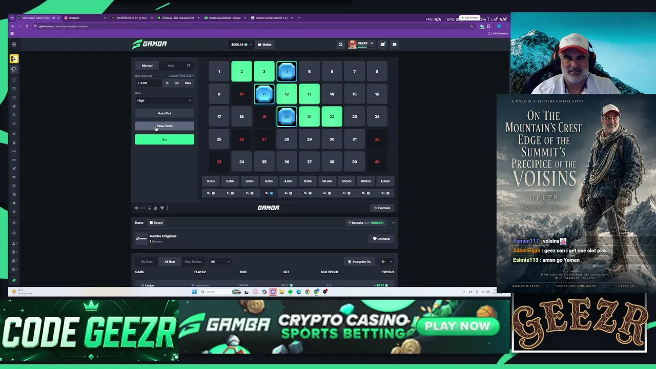 WHO WILL BE KING - type voisins to get on tourney - GAMBA.com CODE GEEZR