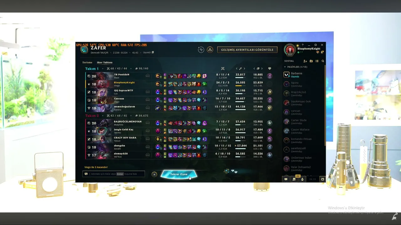 League Of Legends Start:Plat4 3lp