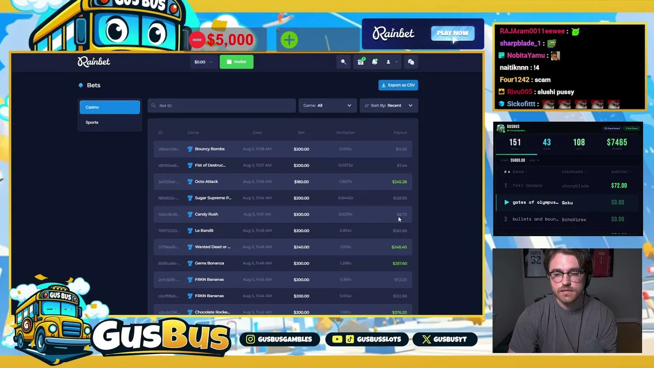 $300+ IN GIVEAWAYS & CHAT SLOT CALLS | $20,000 LEADERBOARD | Giveaway Every 15 Mins | $400,000+ GIVEN AWAY | !giveaway !discord !rainbet