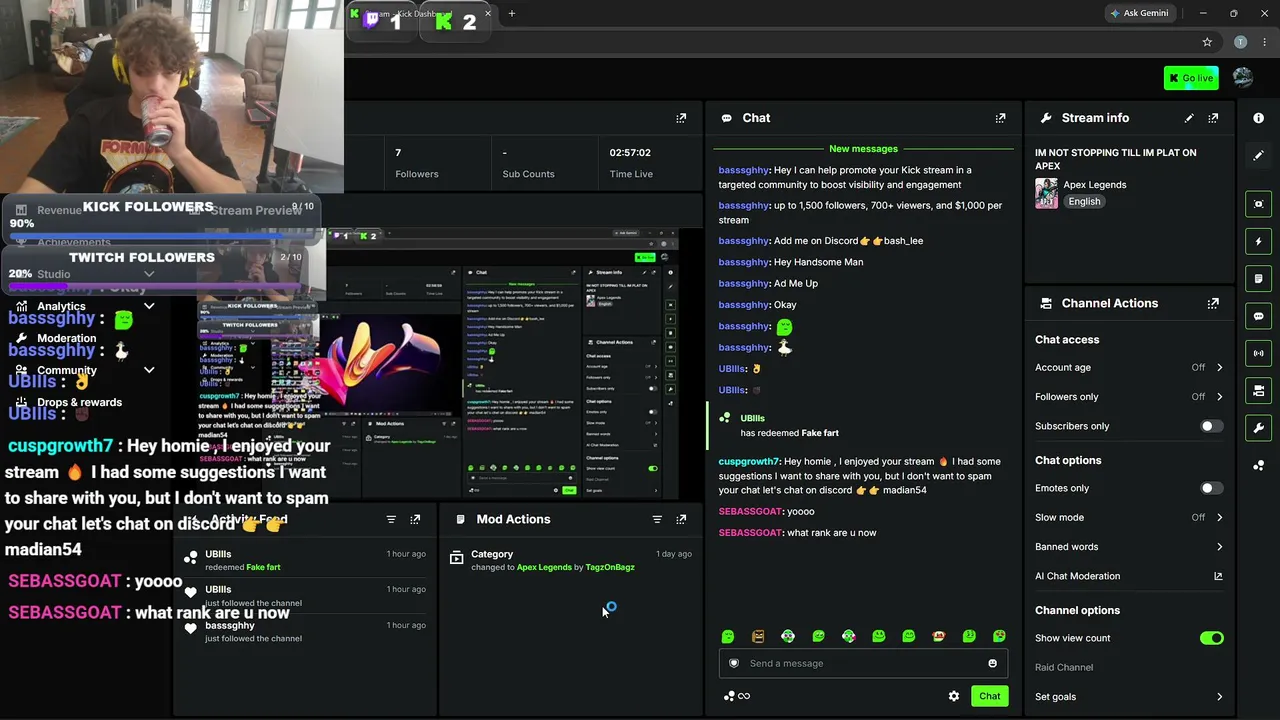 IM NOT STOPPING TILL IM PLAT ON APEX