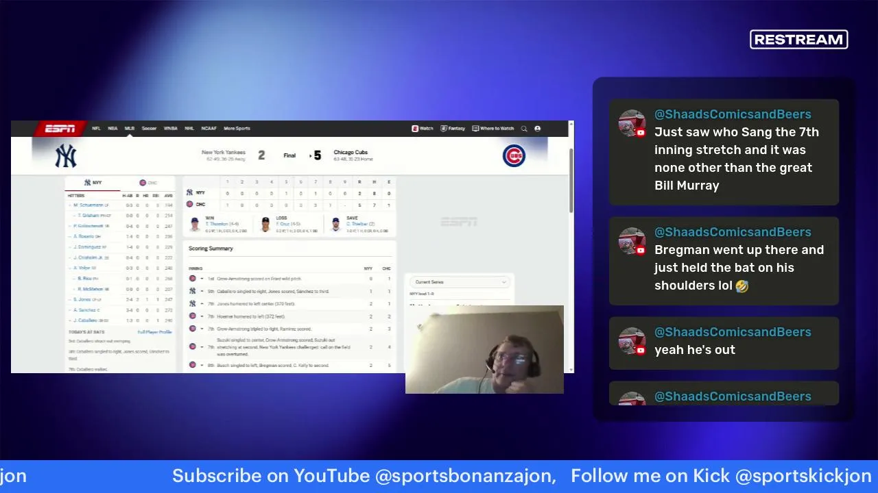 Yankees vs. Cubs MLB play by play, reactions and live chat
