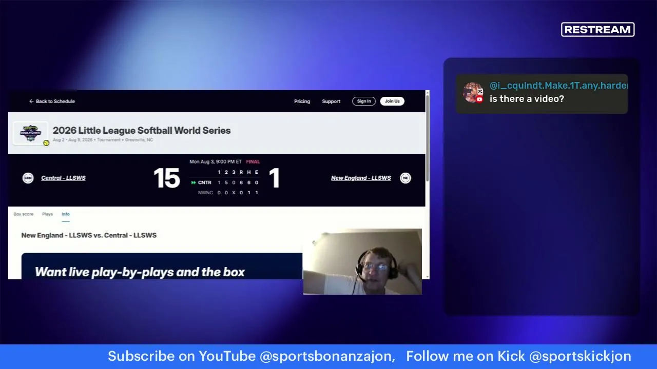 Little League Softball World Series Kentucky vs. Connecticut play by play, reactions and live chat