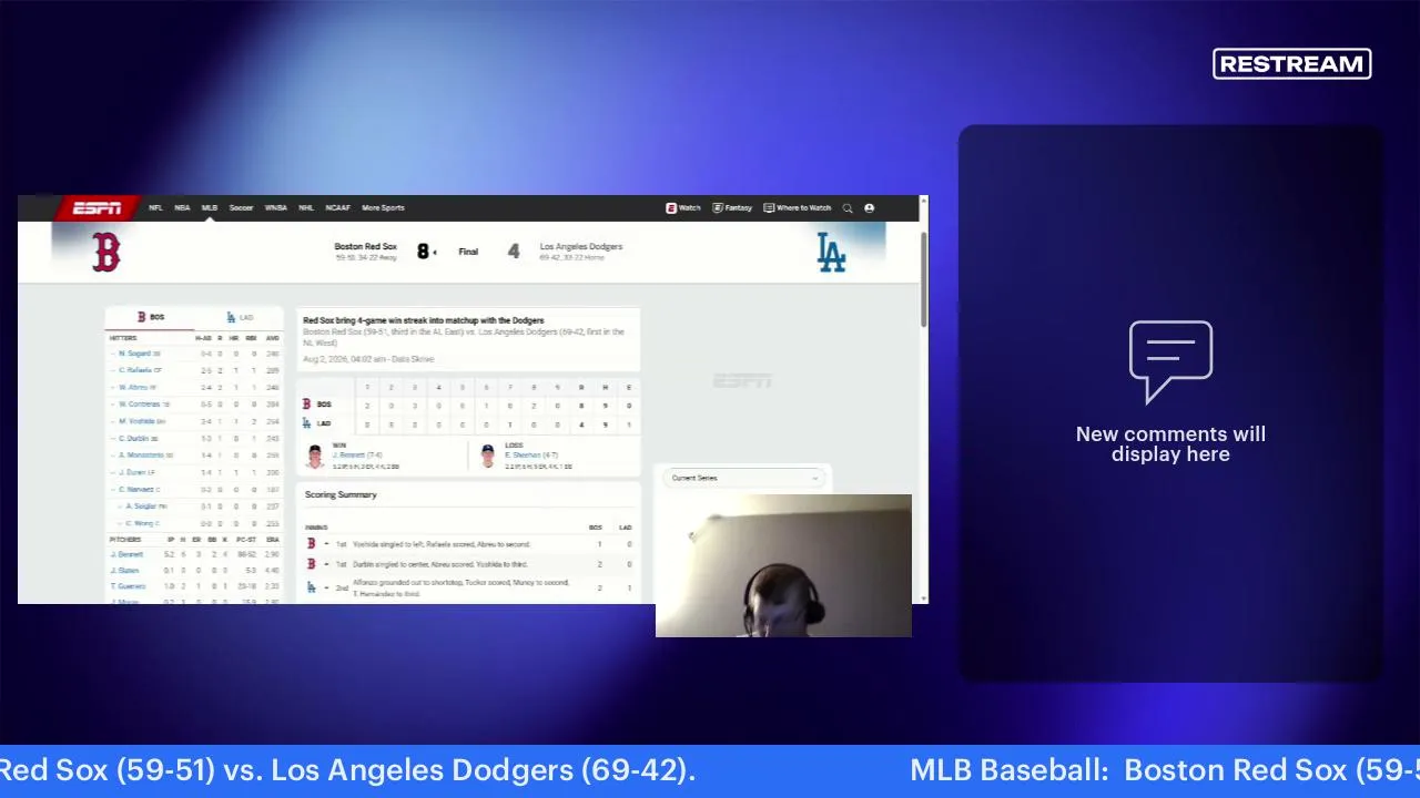 Red Sox vs. Dodgers MLB play by play, reactions and live chat