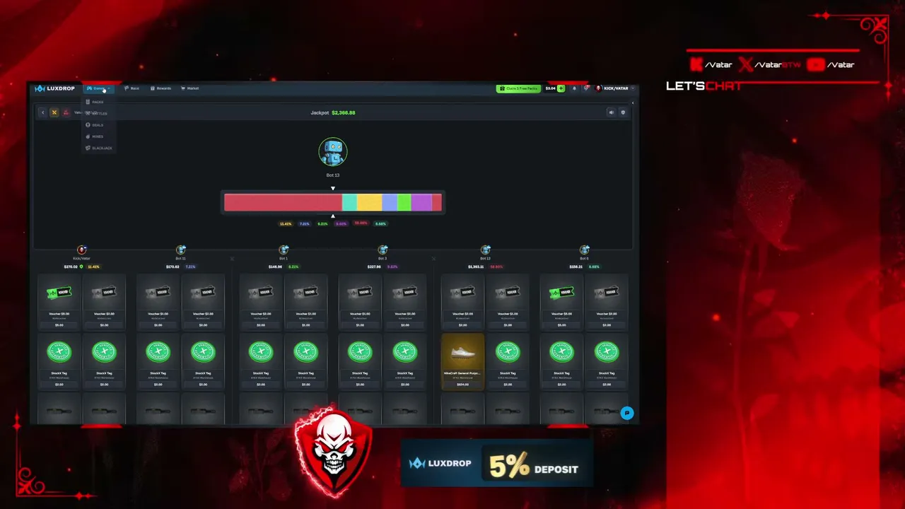 🔥 Vatar.GG 🔥 💎 $3k Leaderboards 💎 //EARLY  STREAM // !Twitter !LB !CSGOGEM !LuxDrop