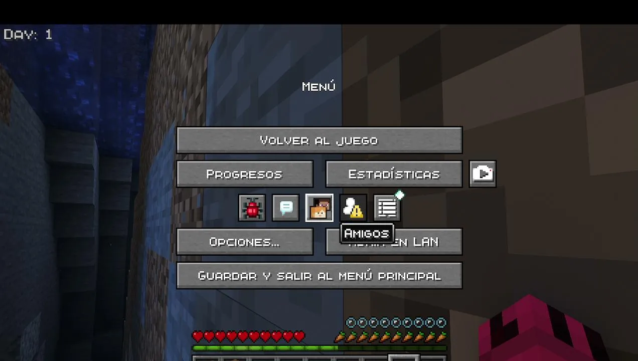 Jugando minecraft