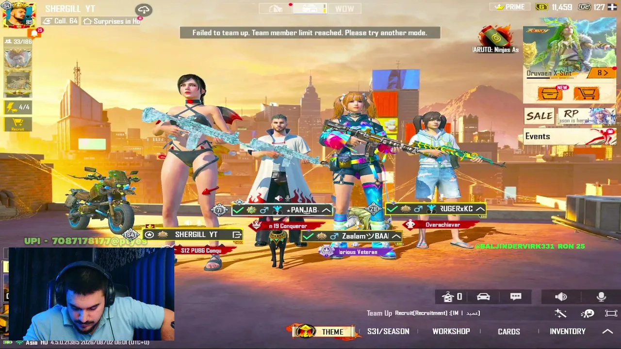 🤣 SHERGILL Goes Full Hokage! | PUBG MOBILE x NARUTO LIVE | Chicken Dinner? | SherGill Plays