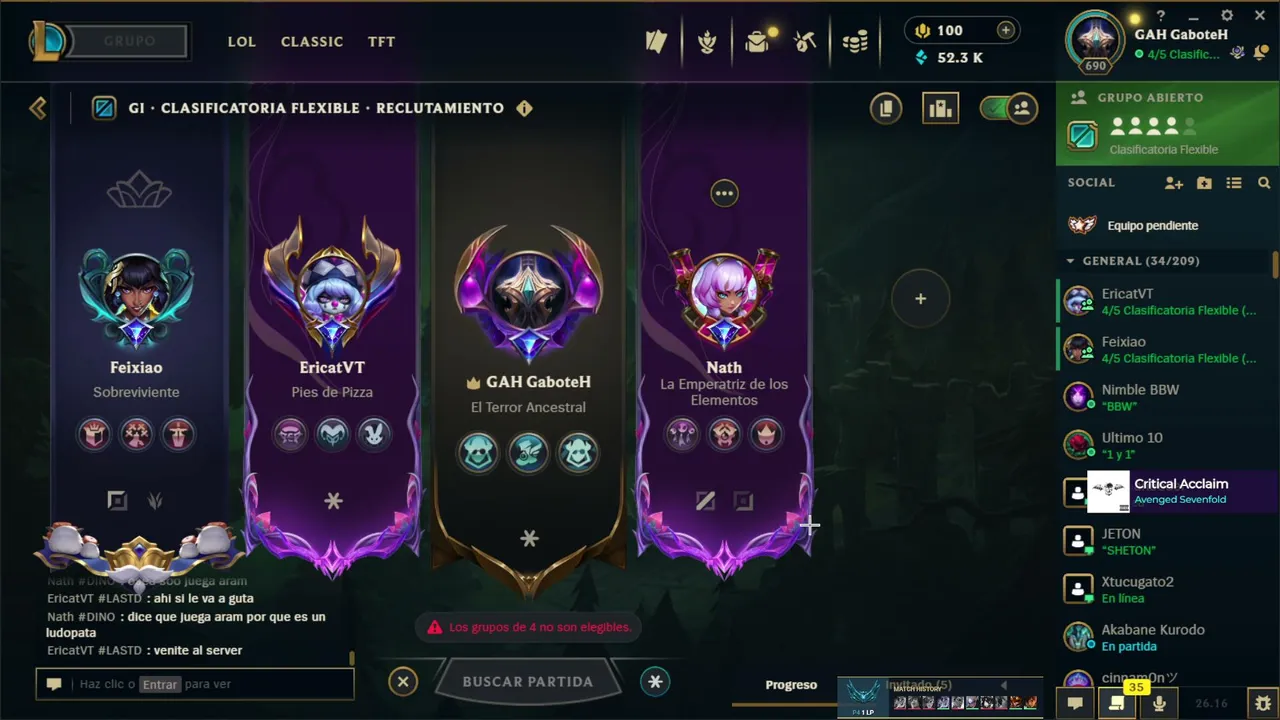 buscando equipo para clash