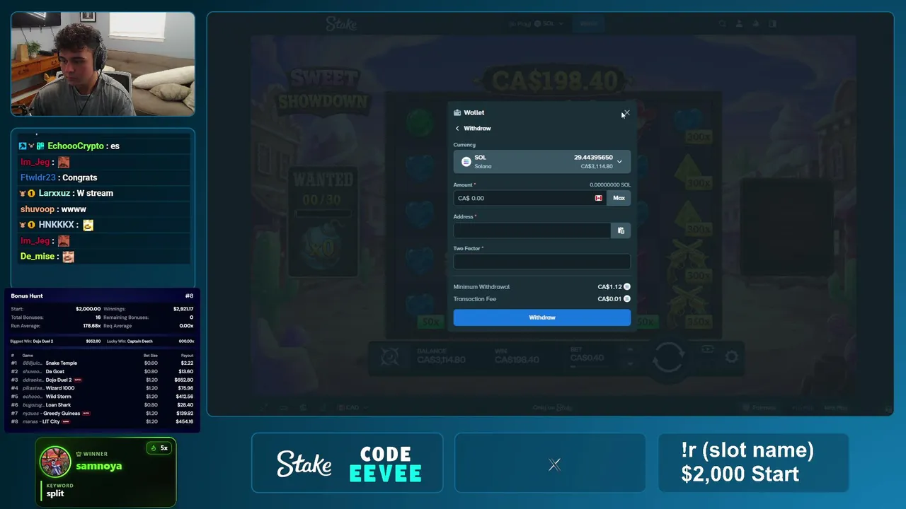 $2,000 VIEWER bonus hunt ✨ $3,000 leaderboard !lb ✨ 50/50 bonus buy splits ✨ giveaways every 5 mins ✨ !r !gtb !stake !discord
