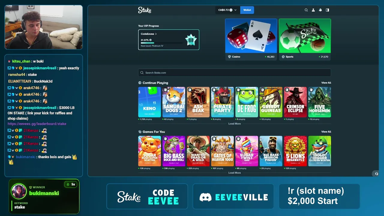 $2,000 VIEWER bonus hunt ✨ $3,000 leaderboard !website ✨ 50/50 bonus buy splits ✨ giveaways every 5 mins ✨ !r !gtb !stake !discord