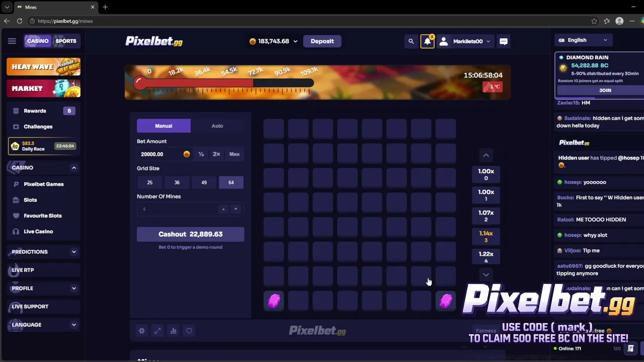200K BAL! ROAD TO 1M (DAY 1)

https://pixelbet.gg/

Use code MARK to claim 500 FREE BC on the site! 🎉 redeem it now and start playing!