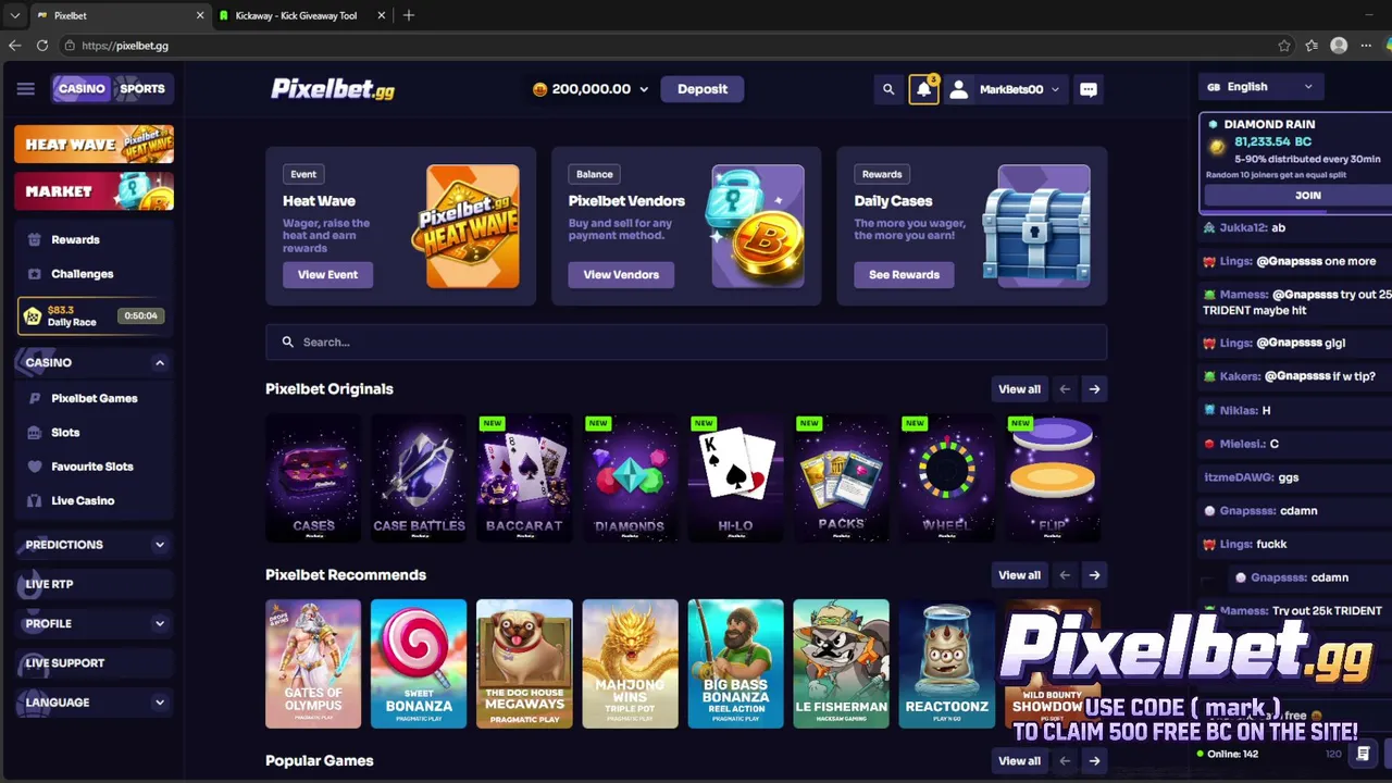 200K BAL! ROAD TO 1M (DAY 1)

https://pixelbet.gg/

Use code MARK to claim 500 FREE BC on the site! 🎉 redeem it now and start playing!