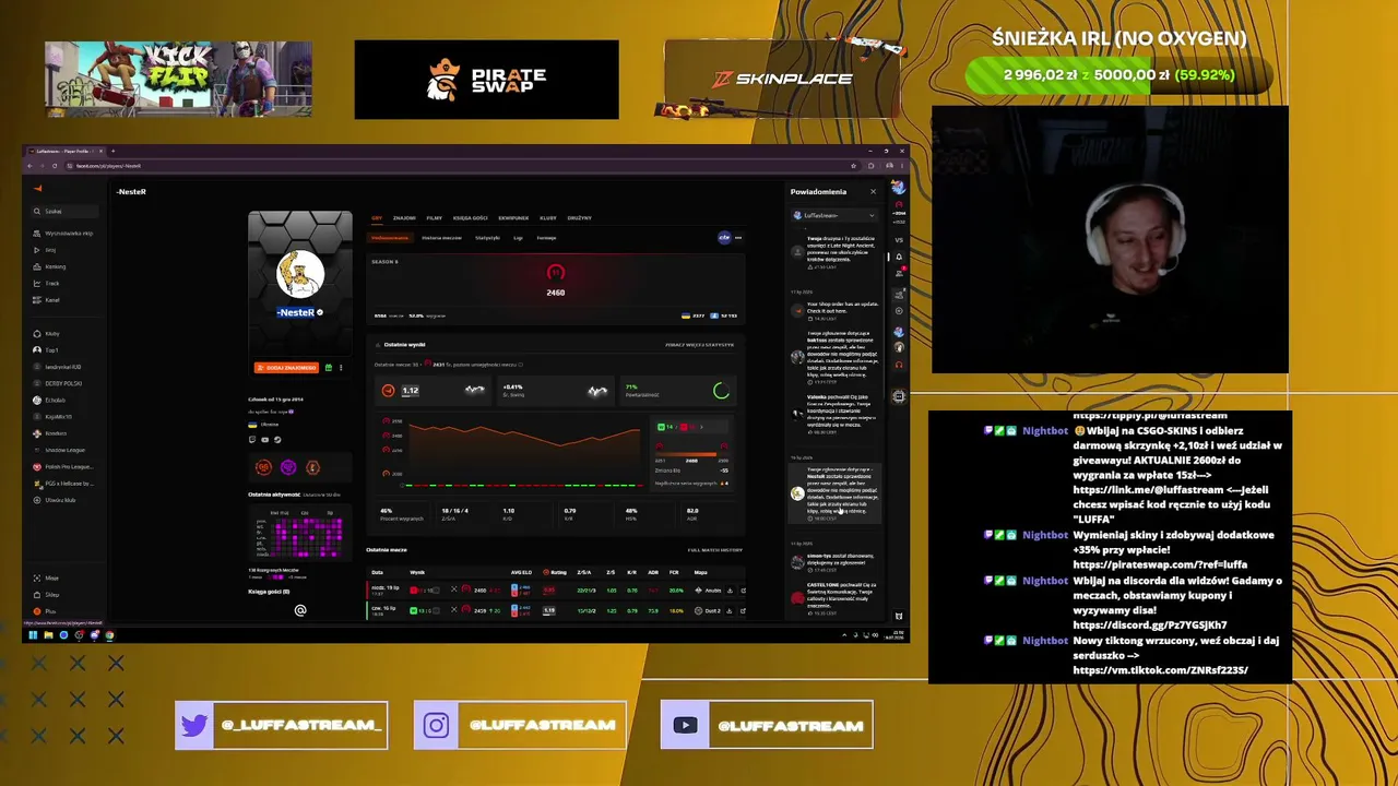 Niedziela dzień elo🤖FACEIT PREMA🤖 25sek delay | !skins !pirat !sell