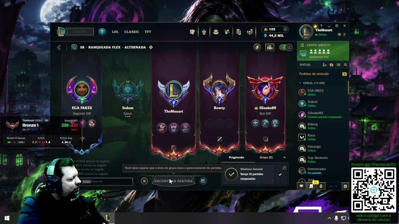 🔥 MONO AKALI SUBINDO DE ELO AO VIVO! | ROAD TO HIGH ELO ⚔️