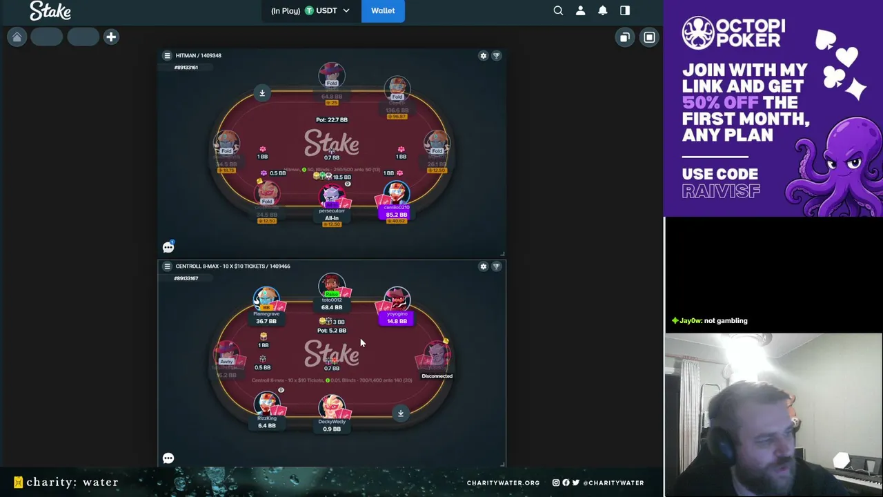 NO DELAY Stake poker tournaments !octopi !discord !stake !water