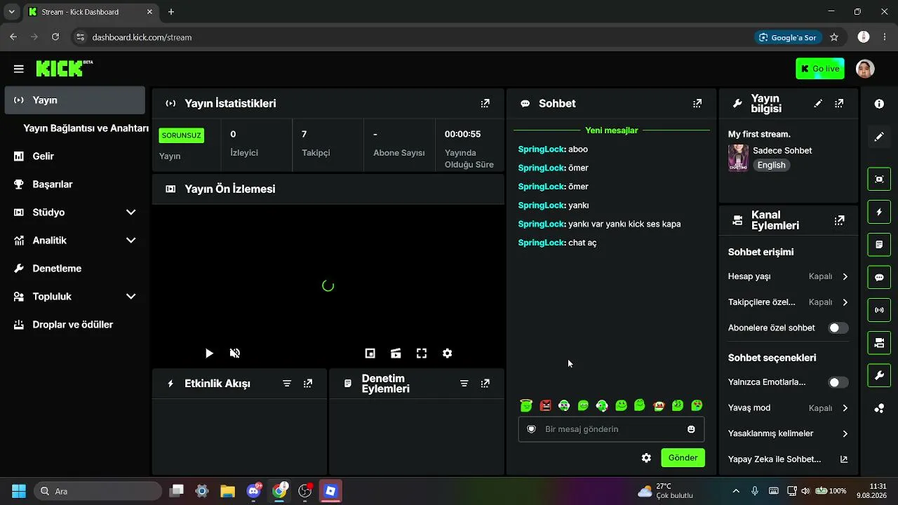 My first stream.