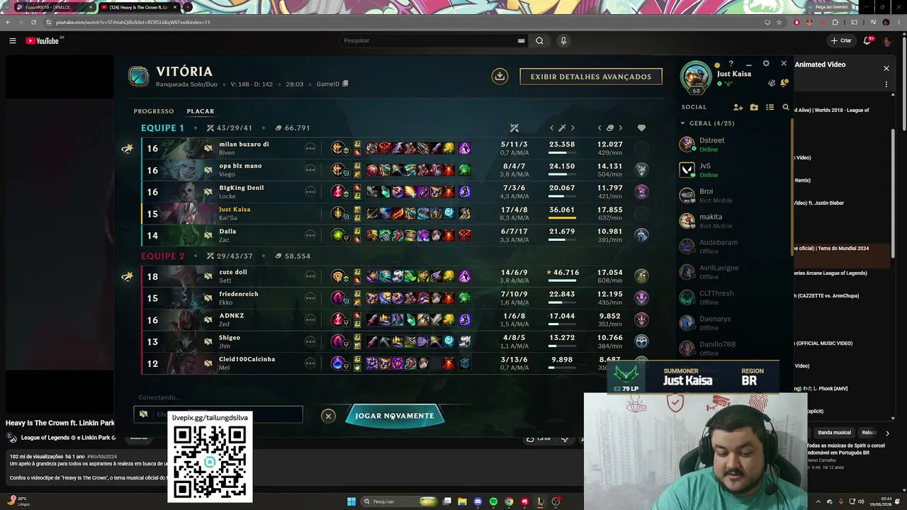 Live aqui, pq disc ta off