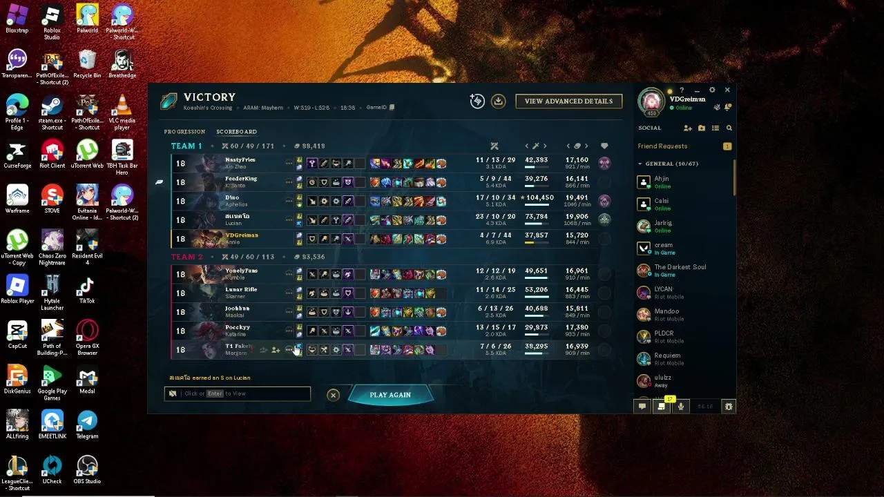 Aram Mayhem LoL,Potatostream —Romans 14:8