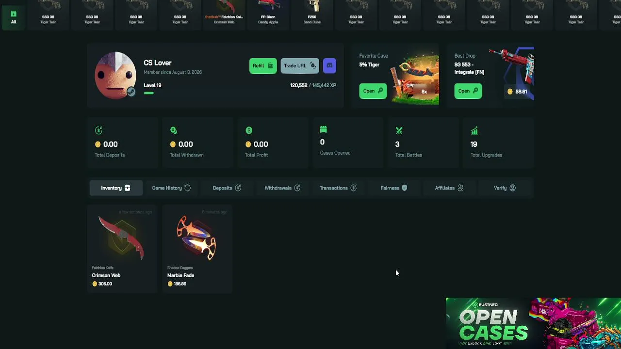 ⭐OPcases 400$ start to MILINIORREEEE 🚨  FREE🚨 TIP🚨 TIP TIP🚨 !gw !tip !calls