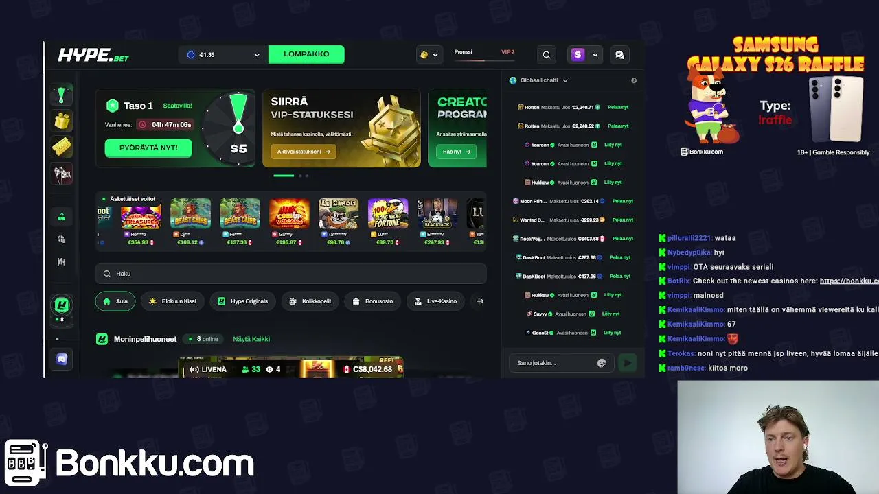 😎 18+ ROLLING OWN DEPO| 10€ MEGASPIN WITH 1€ DEPOSIT !NOPPA 🎲  | 2x NEW COMPETITONS -> !RAFFLE 🔥 | !MUHKEE & !TITAANI 🔱 | Bonkku.com