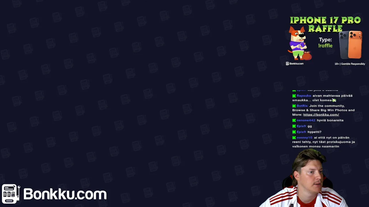 😎 18+ ROLLING OWN DEPO  | 10€ MEGASPIN WITH 1€ DEPOSIT !NOPPA 🎲  | 2x 📲 COMPETITONS -> !RAFFLE 🔥 | !MUHKEE & !TITAANI 🔱 | Bonkku.com