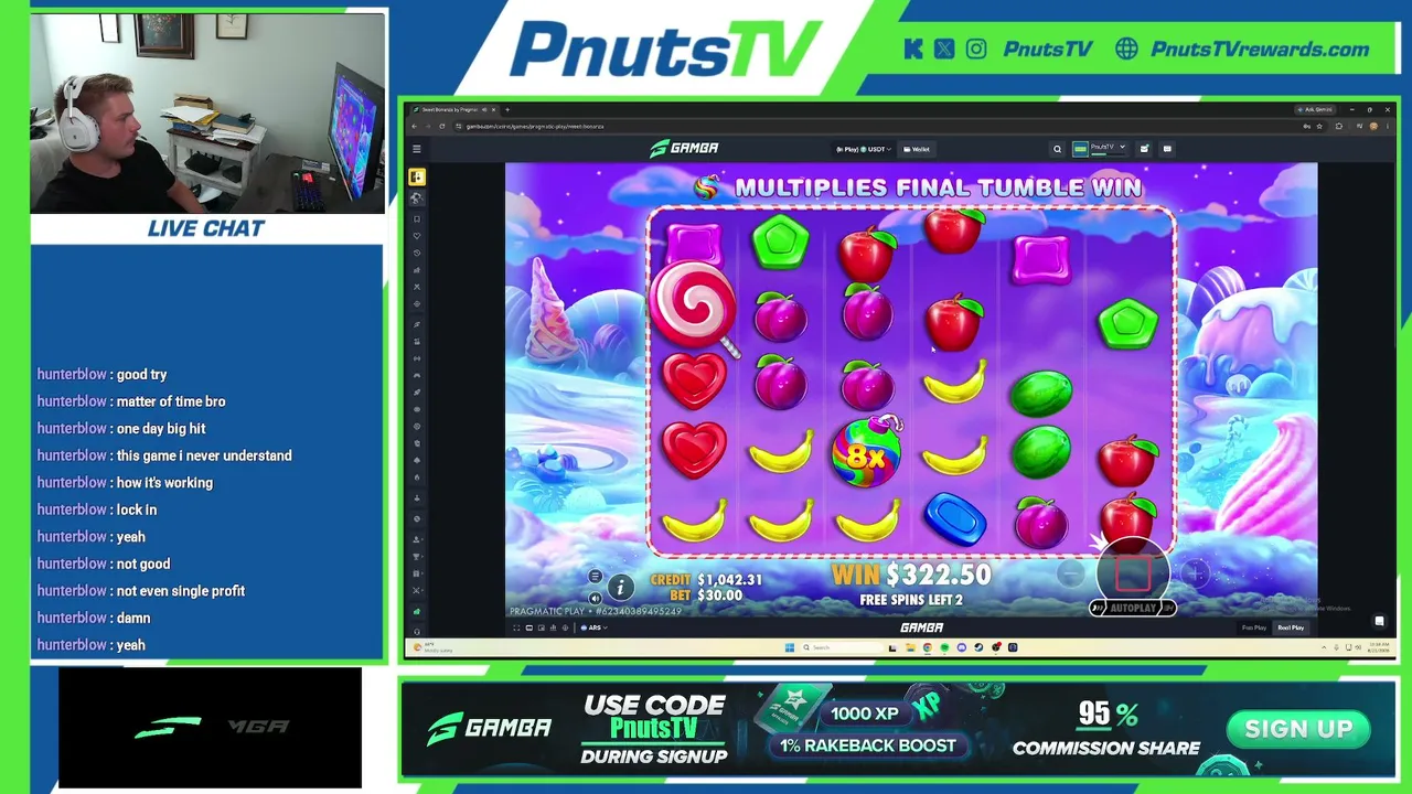 🥜EARLY GAMBA STREAM VIBES // $250 START // !gamba !rain !site !socials !discord🥜