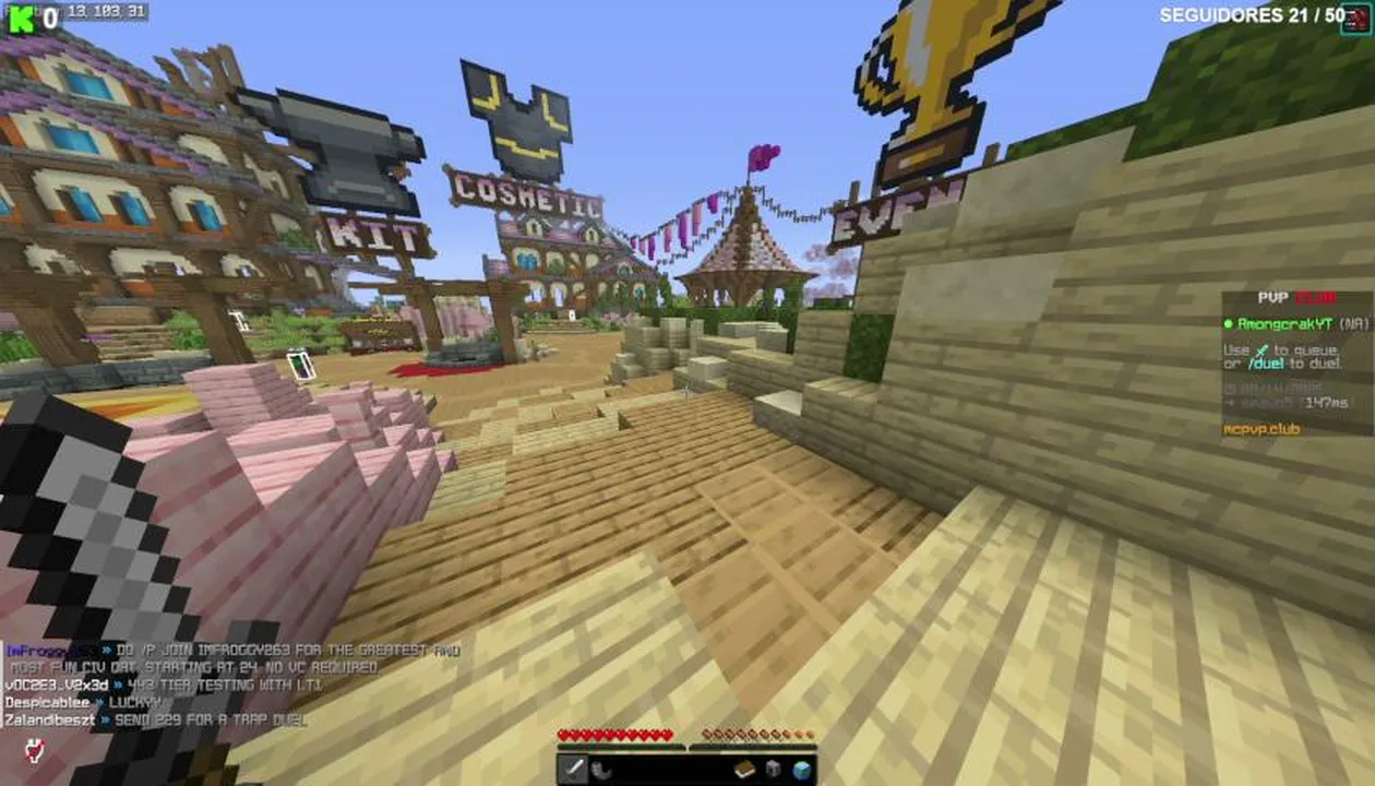 Minecraft PvP probando cositas