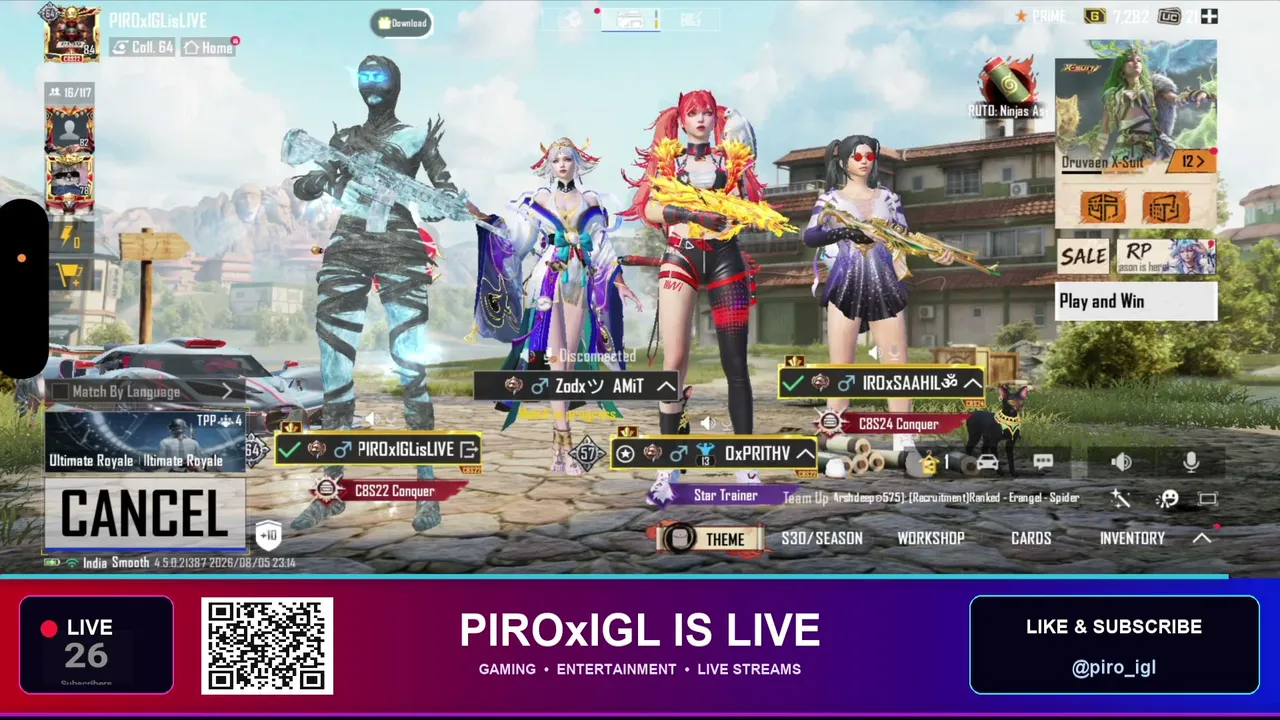 BGMI ULTIMATE ROYALE Rank Push | PIROxIGLisLIVE