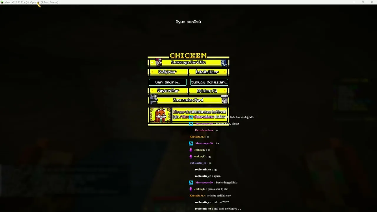ChickenSMP base gezilir puanlanır!