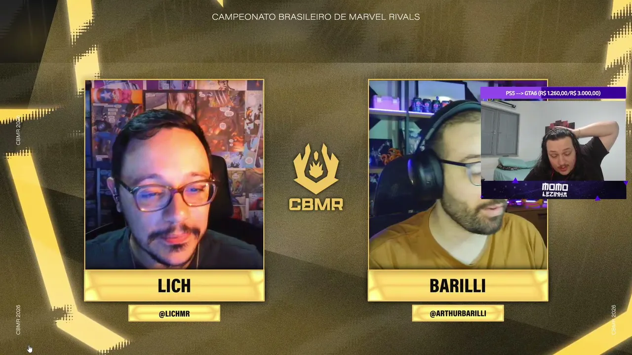 WATCHPARTY OFICIAL CAMPEONATO BRASILEIRO DE MARVEL RIVALS! LIGA PRINCIPAL! @momolezinha em todas as redes sociais!