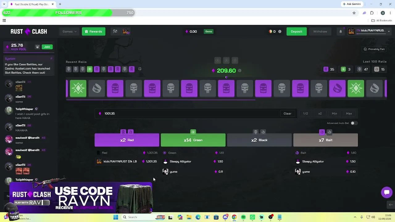 TRYNA SET RECORDS ! CASHOUT OR CRASHOUT RUSTCLASH SESSION 650 STARTING !RC !LB !DC