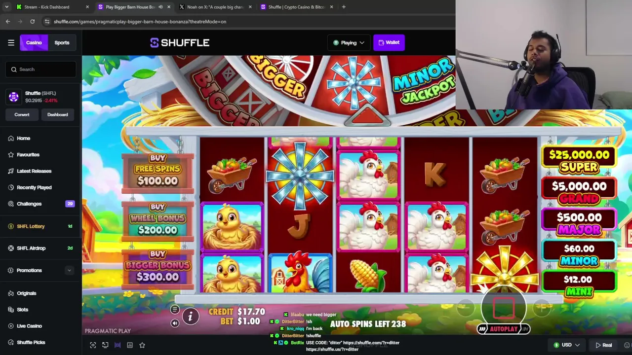 !SHUFFLE BONUS HUNT $900 TO $9,000 CHALLENGE - LIVE FROM SHUFFLE HQ BASEMENT - GIVEAWAYS - !DIscord