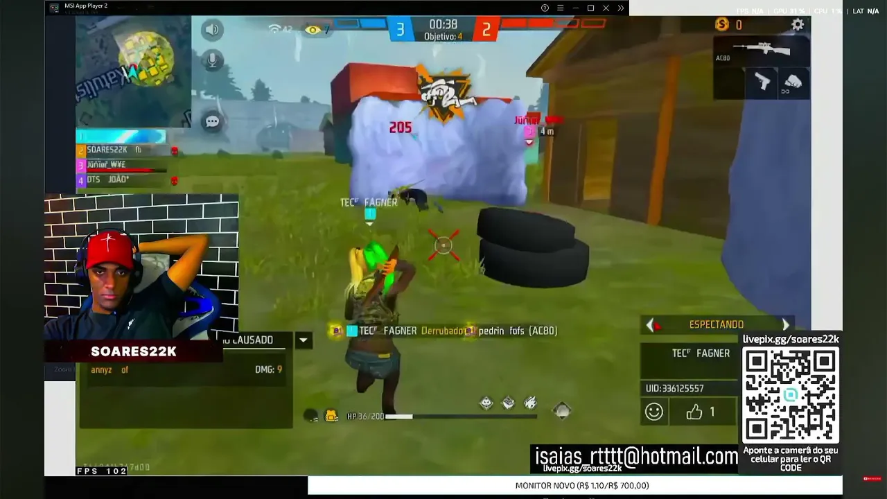 Hoje o Freefire ta quente