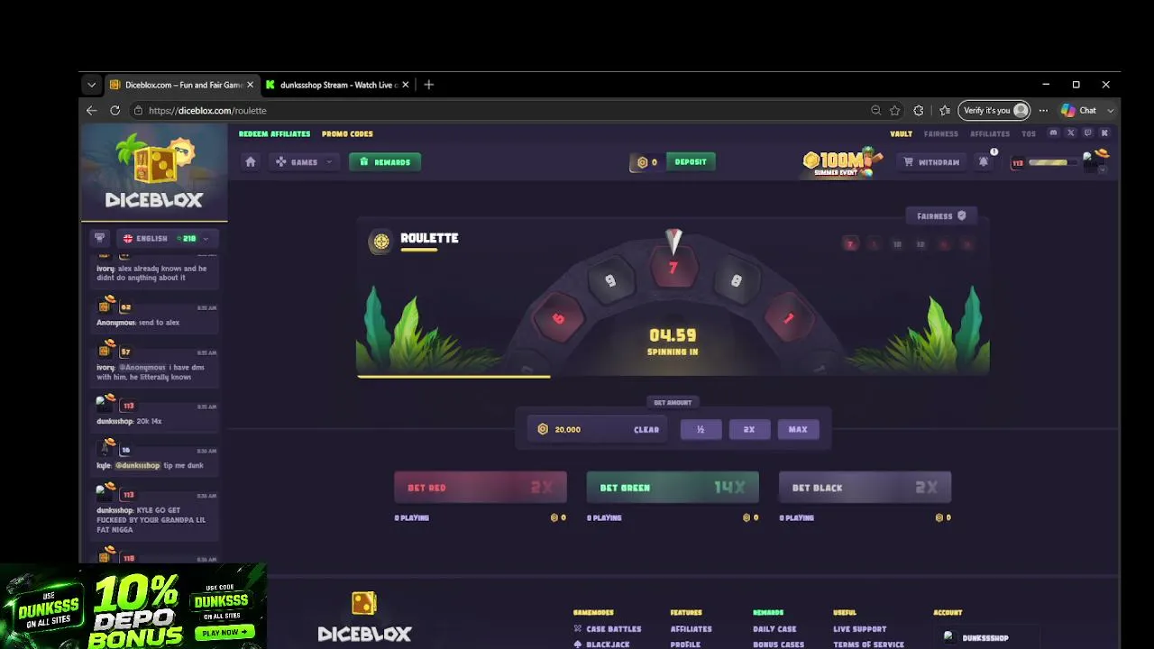 Gambling on│unbox.gg│Diceblox│VIEWERS SPEND MY BALANCE! | TIPPING VIEWERS & MORE | CODE "DUNKSSS"